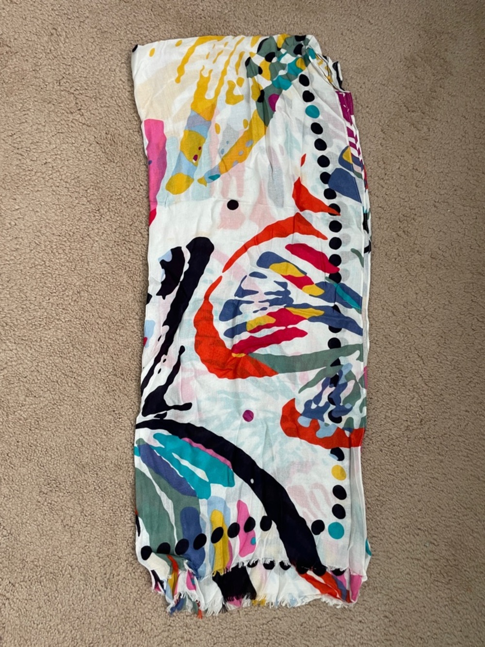 Vera Bradley Fringe Scarf in Butterfly Flutter